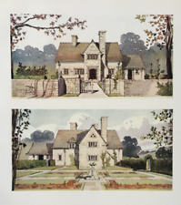 Art Nouveau House Design at Dursley in Gloucestershire - Antique Print 1911