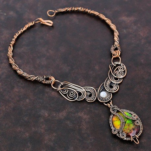 Gift for her copper ammolite - gift,