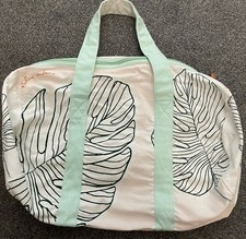 Radley London White Monstera Leaf Print Canvas Tote Duffle Bag Weekend Holdal