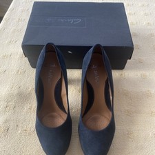 Clarks Anika Kendra ladies Navy blue Suede Court Heel Size 5D soft wear comfort