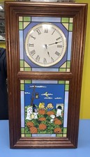 Danbury Mint Peanuts Snoopy Stained Glass Wall Clock Works