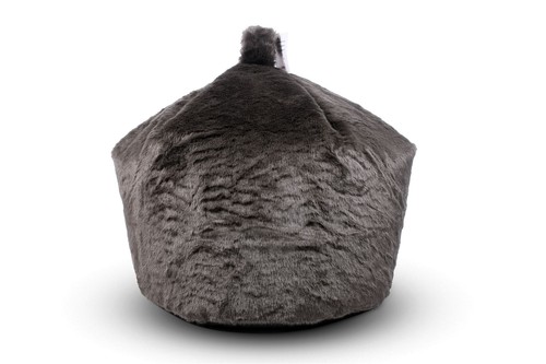 Charcoal grey plush faux - charcoal,