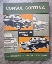 FORD CONSUL CORTINA PARTS LIST