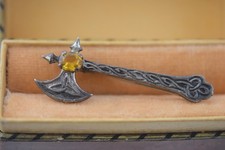 Antique Silver Scottish Iona Silver axe celtic brooch pin Alexander Ritchie ?