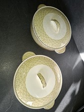 Pountney & Co LTD Bristol Pottery Petals Pattern Tureen X 2