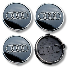 Alloy Wheel Centre Cap Hub x4 Compatible With Audi Black Silver 61mm 4M0601170
