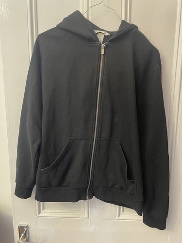Black zip hoodie size l - zip-up,