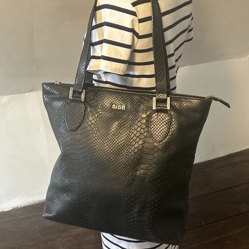 Biba black textured leather - biba,