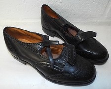 SCOTTISH BLACK  PIPER BROGUES - Size: 6 Medium  , Leather British army issue 