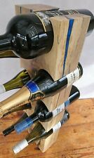 8 Bottle handmade solid Oak wine rack. Resin and metal inlay, Interior Design