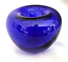 Cobalt Blue Glass Apple