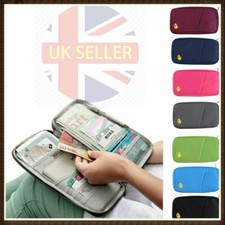 TRAVEL ID HOLDER BAG WALLET PURSE DOCUMENT ORGANISER ZIPPED PASSPORT TICKETS UK