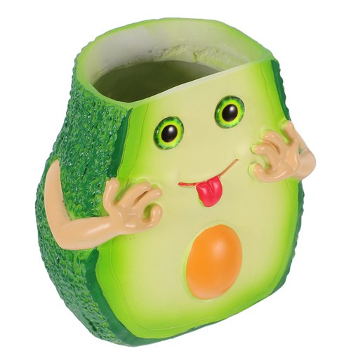 Resin avocado plant pot - avocado,