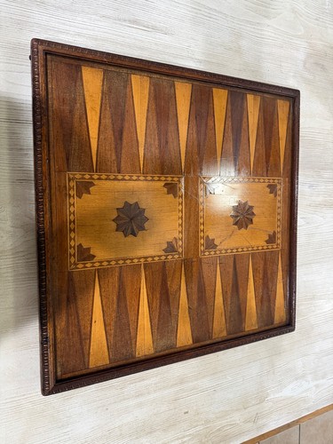 Vintage inlaid wood chess - vintage,