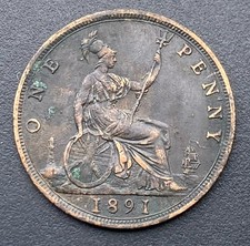1891 Victoria Penny Coin