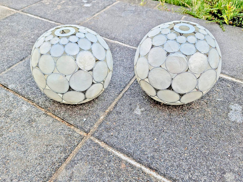 Pair vintage capiz - vintage,