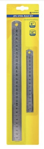 2pc ruler stainless steel - 2pc,