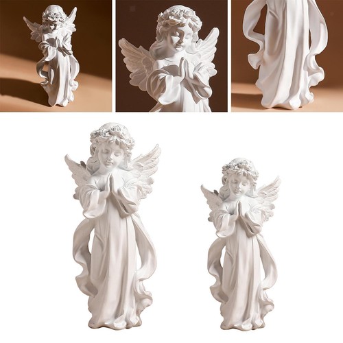 White resin angel prayer - white,
