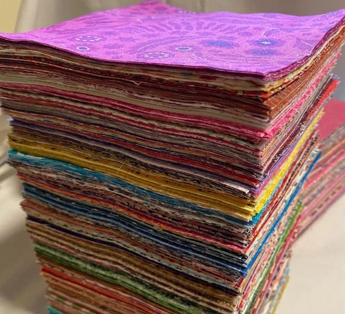 Block printed 100 pcs charm - block,