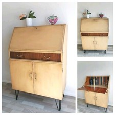 'Remploy' Upcycled Mid Century Teak Bureau/Cocktail cabinet/Bar  DistressLook 