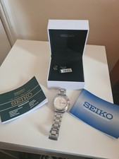 vintage Seiko Kinetic 5M63-0AK0 Day Date Stainless Steel 41mm Gents Wrist Watch