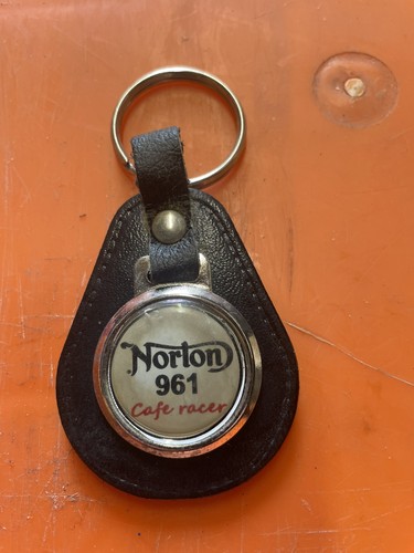 Black leather keyring fob - black,