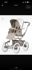 Bebe Car Stylo Pram White and Beige Ice Mocca with Rain Cover Brand New