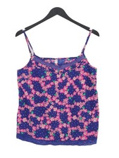 H By Henry Holland Women's T-Shirt UK 12 Blue 100% Polyester Camisole