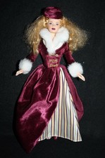 Victorian Ice Skater Barbie Doll With music box stand