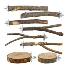 8x Wooden Bird Perch Bird