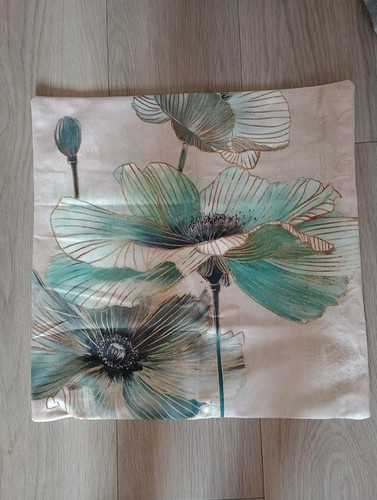 Square floral poppy cushion - square,