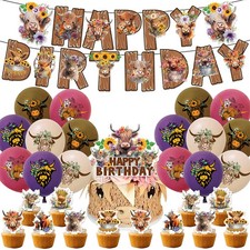 30x Highland Cow Birthday