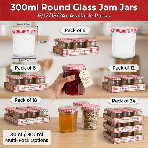 300ml round glass jam - 300ml,