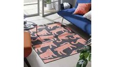 SAVE 30% Habitat Cheetah Print Orange & Charcoal Flatweave Rug 170x120cm (2104)