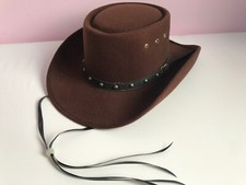 Weatern Express men's faux felt gambler cowboy hat with band Made In Mexico VGC