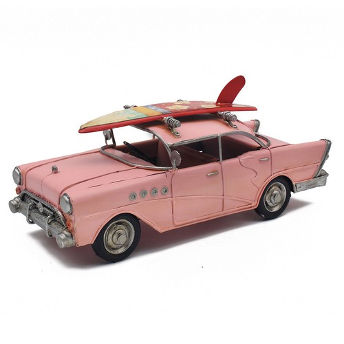 Pink car tin model - tin, with