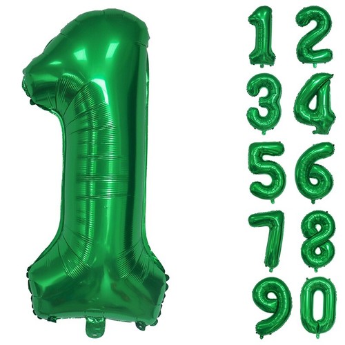 Number balloons birthday green - balloons,