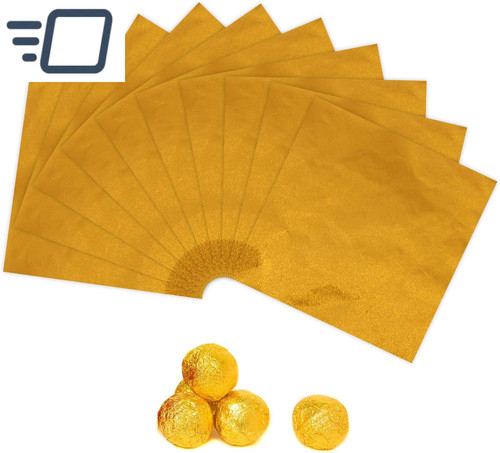 100 sheets gold foil candy - gold,