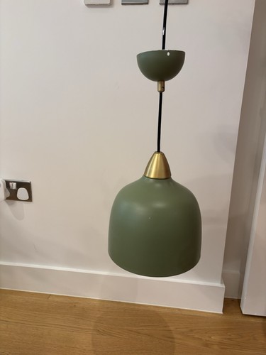 Green gold metal dome pendant - metal,
