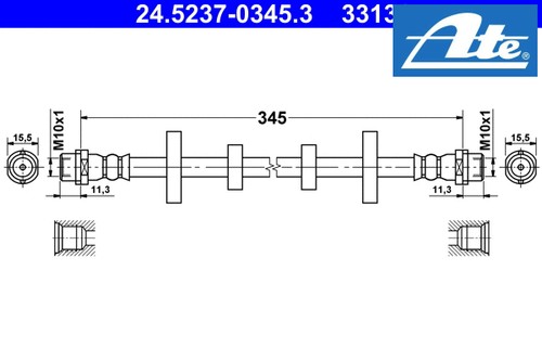 Front right brake hoses - front, /