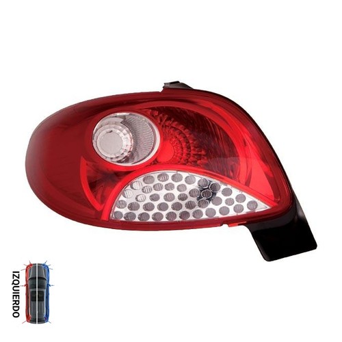 Tail light red white - tail, lh