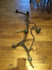 Antique C19th 12pt Stag Chandelier Light Fitting Antler Deer Country House