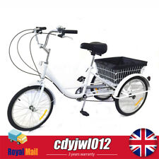 20 in Tricycle 3 Wheel 8 Speed Sporting Bicycle Trike Cruise with Basket Modern