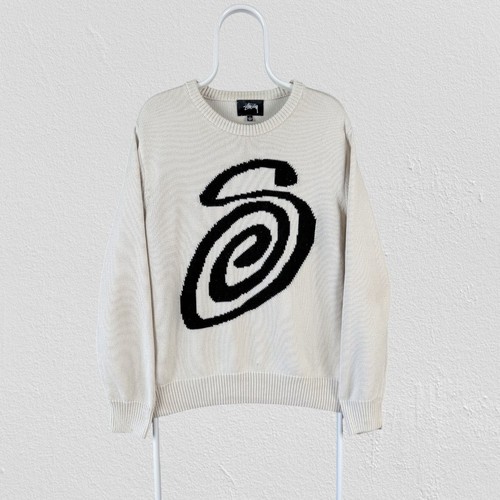 Stussy curly sweater - s, cream