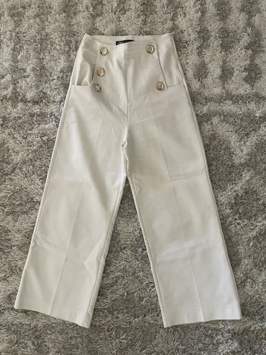 Zara white sailor - pants, sz