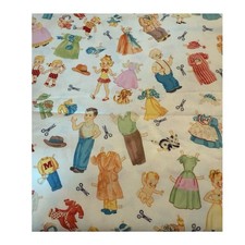 Michael Miller Retro Paper Dolls Cotton Fabric by the HALF YARD Rare