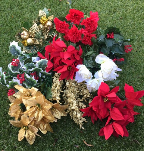 Artificial christmas flowers - christmas, x