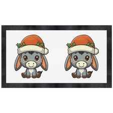 'Baby Donkey Wearing Santa Hat' Pet Feeding Mat (PM00033658)