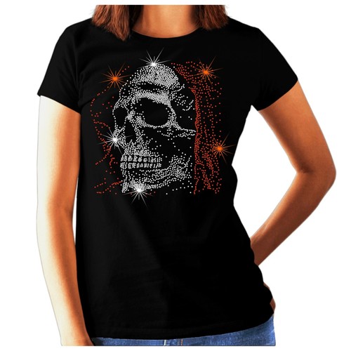 Womens rhinestone skull gothic - womens,