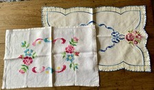 TWO VINTAGE HAND EMBROIDERED